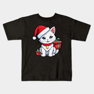 Cute santa cat Kids T-Shirt